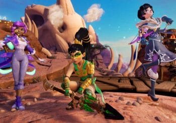 Raketten vliegen rond in de launch trailer voor Rocket Arena
