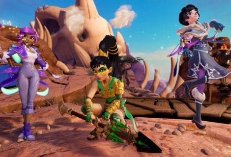 Raketten vliegen rond in de launch trailer voor Rocket Arena