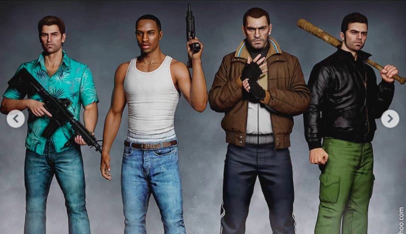 Deze artiest toont hoe waanzinnig de hoofdpersonages er zouden uitzien in GTA-remakes