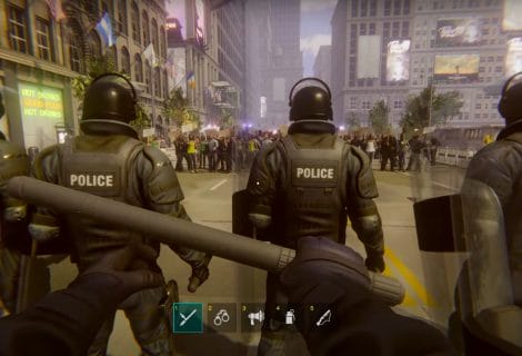 In de game 'Riot Control Simulator' moet je als agent relschoppers stevig aanpakken