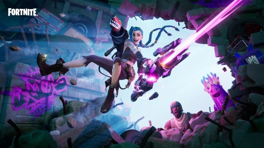 Jinx uit Leagie of Legends is vanaf vandaag beschikbaar in Fortnite