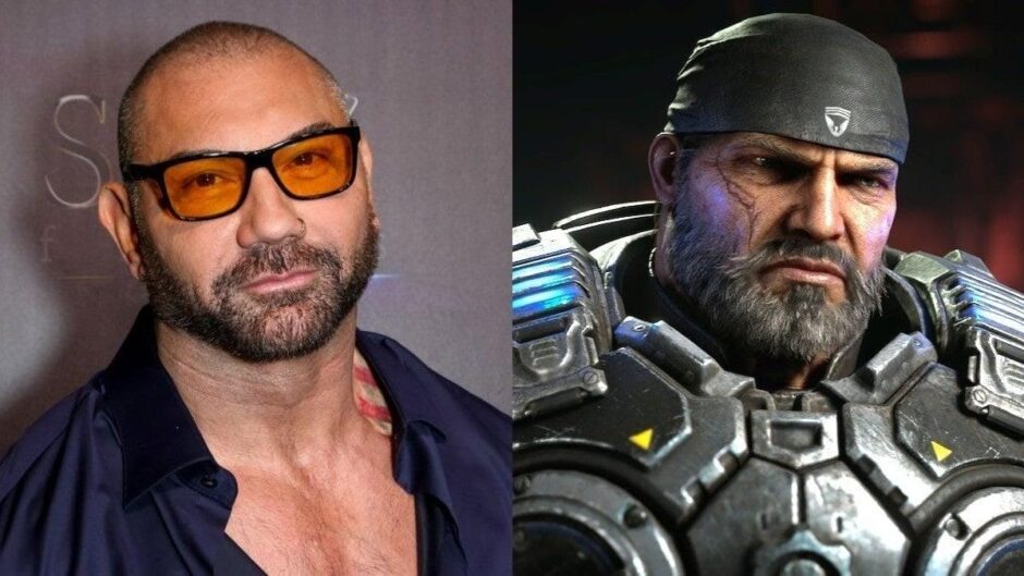 Dave Bautista wil zo graag spelen in de Gears of War- film dat hij een video heeft gemaakt in een gears suit