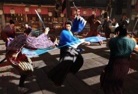 Een Samoerai met een zwaard en een revolver in de launch trailer van Like a Dragon: Ishin