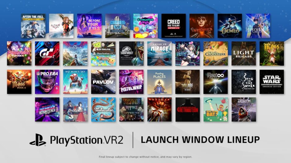 Dit is de launch line-up bestaande uit meer dan 35 games voor de PlayStation VR 2