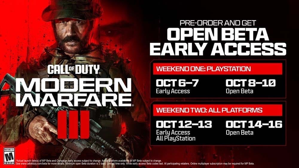 Modern Warfare 3 beta schedule