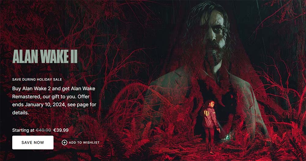 Alan Wake 2 with free Alan Wake Remastered