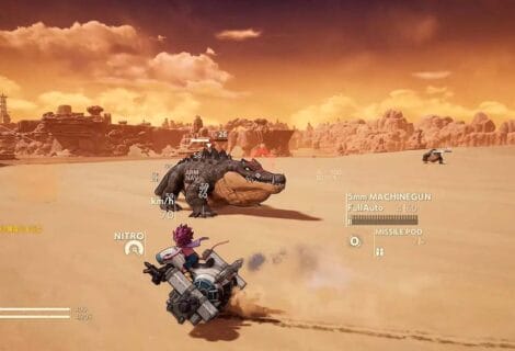 Verschillende voertuigen in de woestijn in de nieuwe trailer van Sand Land